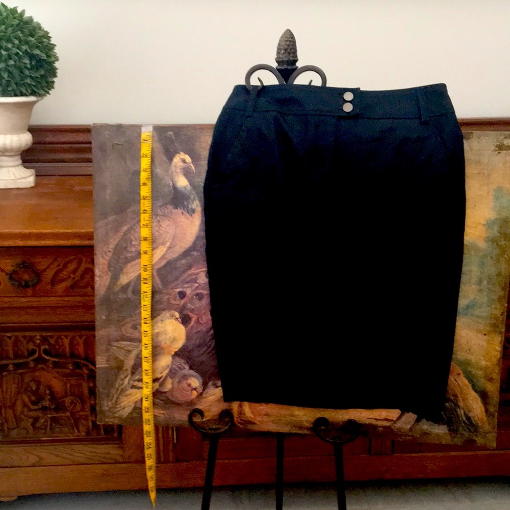 Kenar  stretchy black denim sophisticated skirt